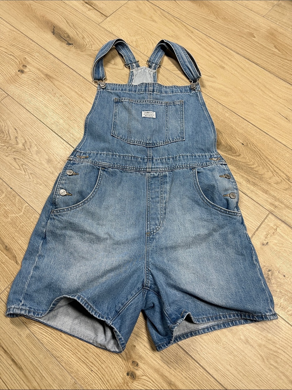 Levi's Light Blue Denim Short Overalls